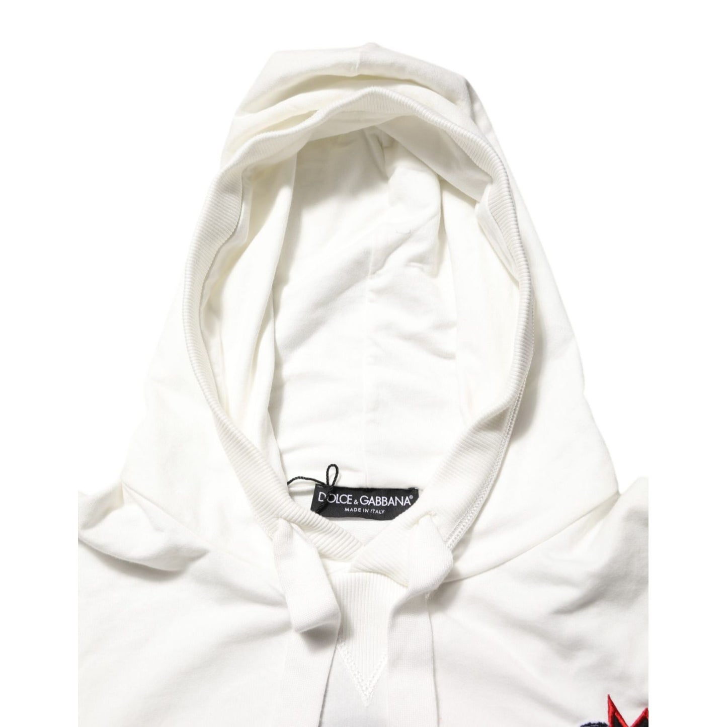 Dolce & Gabbana Off White Cotton Panda Hooded Sweatshirt Sweater