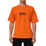 Dolce & Gabbana Orange DGVIB3 Crew Neck Short Sleeves T-shirt, model wearing vibrant cotton tee with bold logo design.