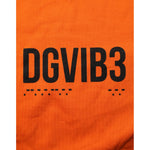 Close-up of Dolce & Gabbana Orange DGVIB3 Crew Neck Short Sleeves T-shirt with DGVIB3 design in black lettering.