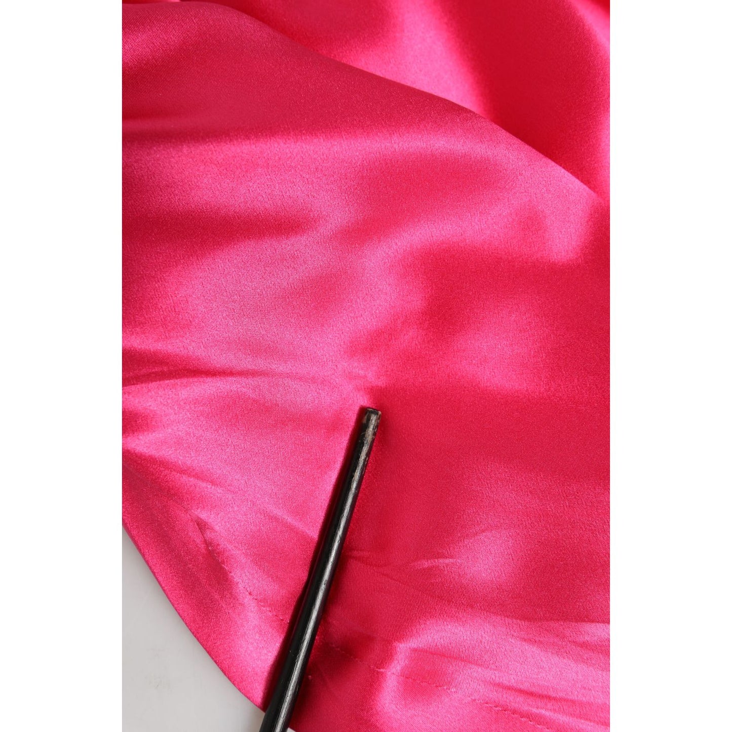 Dolce & Gabbana Pink Sheath Silk Bow Open Shoulder Dress