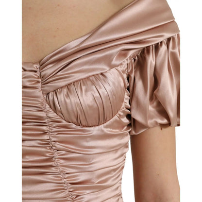 Dolce & Gabbana Pink Silk Stretch Sheath Mermaid Gown Dress