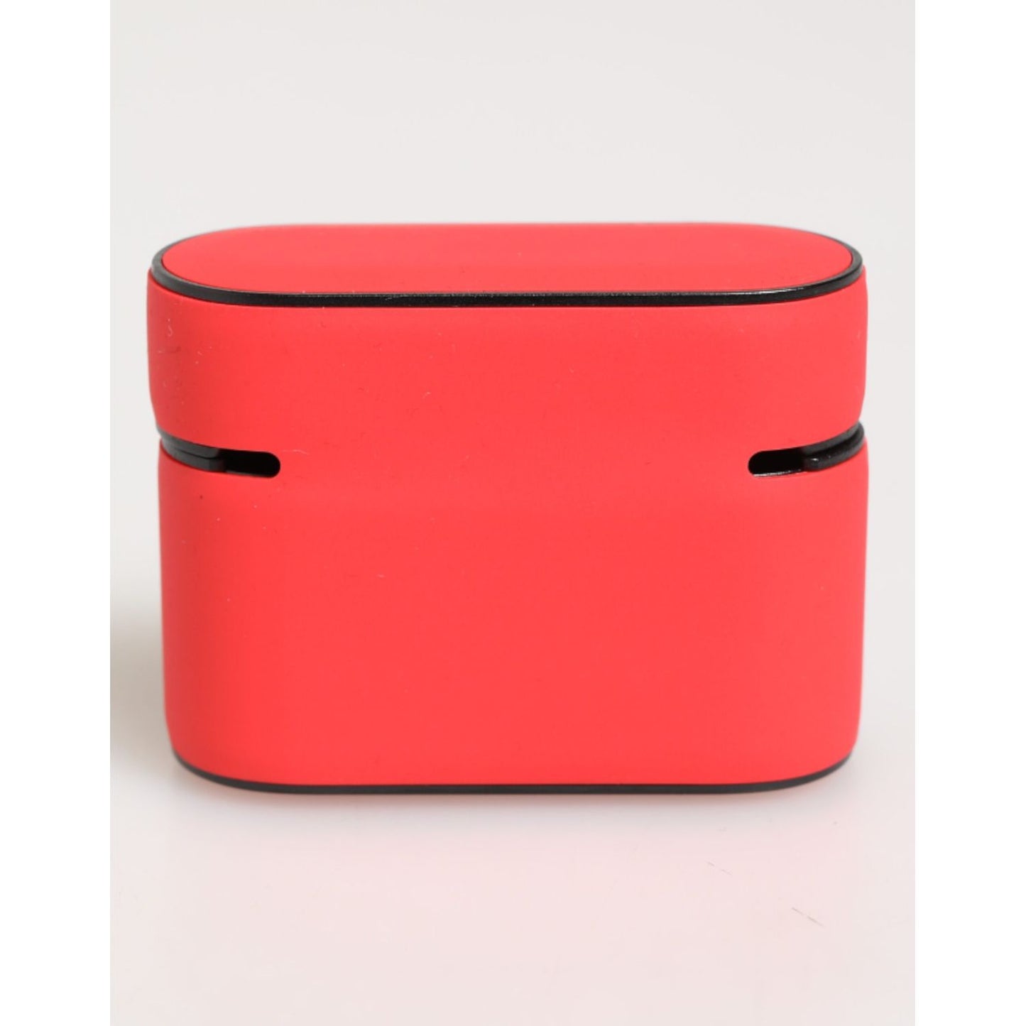 Dolce & Gabbana Red PVC DG Logo Embossed Men Flip Holder Airpods Case, luxury accessory in vibrant red with embossed logo design.