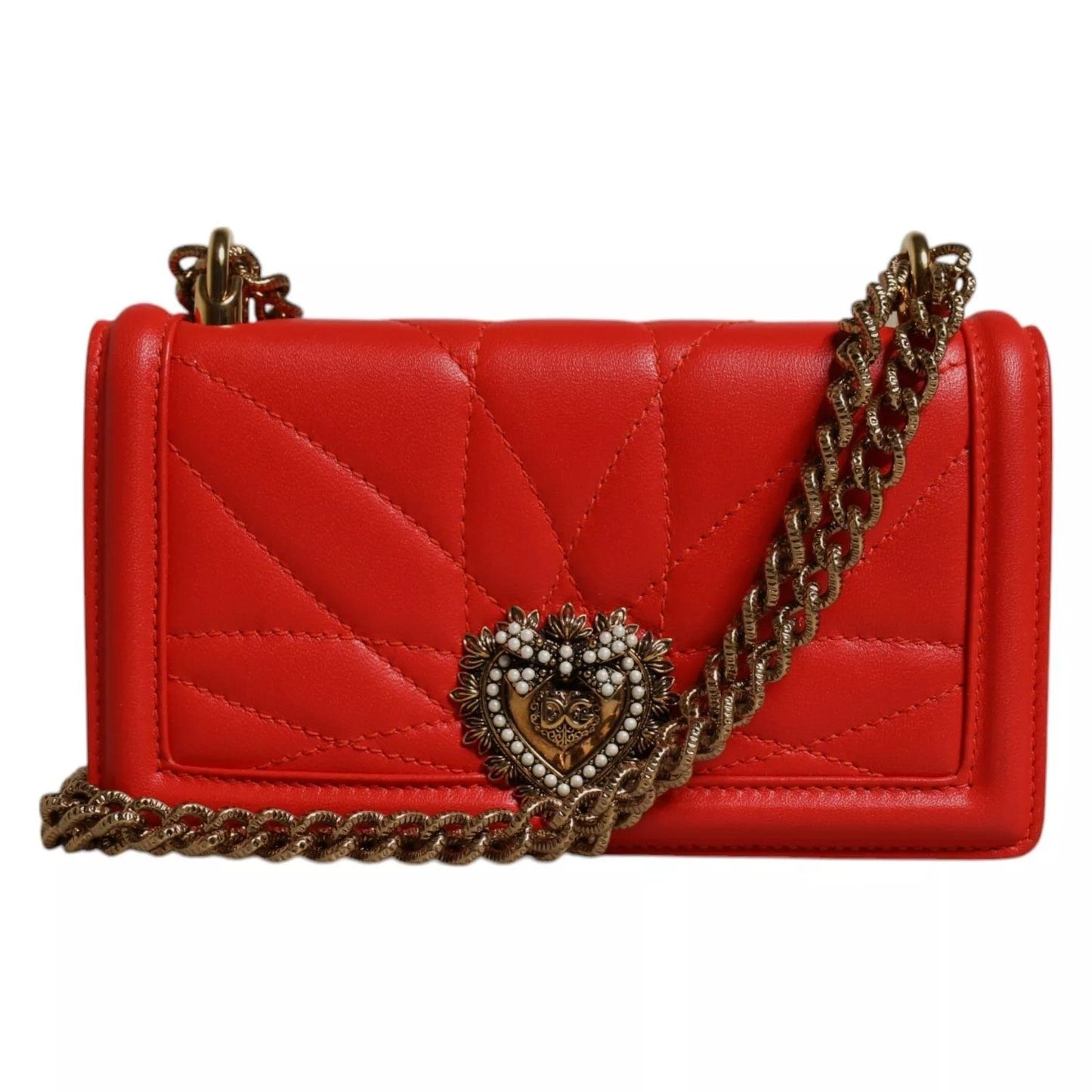 Dolce & Gabbana Red Quilted Devotion Crossbody 11 PRO Phone case bag