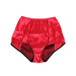 Dolce & Gabbana Red Silk Satin High-Waist Briefs Underwear - Elegant Bordeaux Dark Red Lingerie