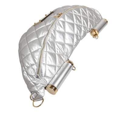 Dolce & Gabbana Silver Quilted Filled Crossbody Shoulder Bag SICILY Bag