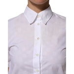 Dolce & Gabbana White Collared Short Sleeve Polo Shirt Top featuring classic polo collar and button placket, displayed on mannequin.