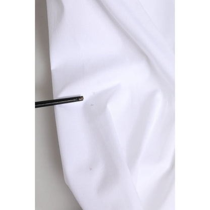 Dolce & Gabbana White Cotton Collared Buttoned Dress Shirt Top