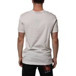 Dolce & Gabbana White Cotton DG Crown Embossed Men T-shirt