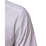 Close-up of Dolce & Gabbana White Cotton GOLD Long Sleeves Formal Men Shirt showing the premium fabric and craftsmanship detail.