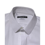 Dolce & Gabbana White Cotton GOLD Long Sleeves Formal Men Shirt with logo details, premium quality tailoring. Slim fit, made in Italy.