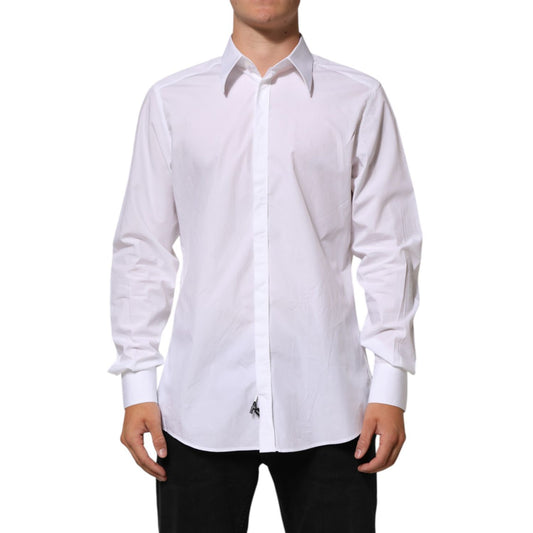 Dolce & Gabbana White Cotton MARTINI Men Formal Dress Shirt