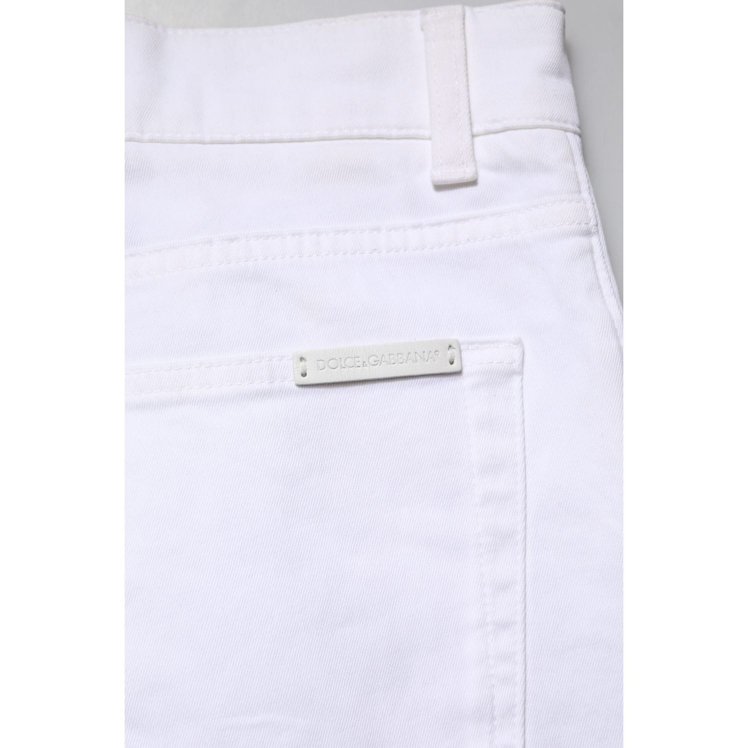 Dolce & Gabbana White Cotton Skinny Men Denim Jeans