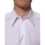 Dolce & Gabbana White Cotton Slim Fit Dress Formal Men Shirt