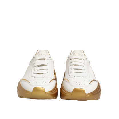 Dolce & Gabbana White Gold DAYMASTER Leather Sneakers Womens Shoes