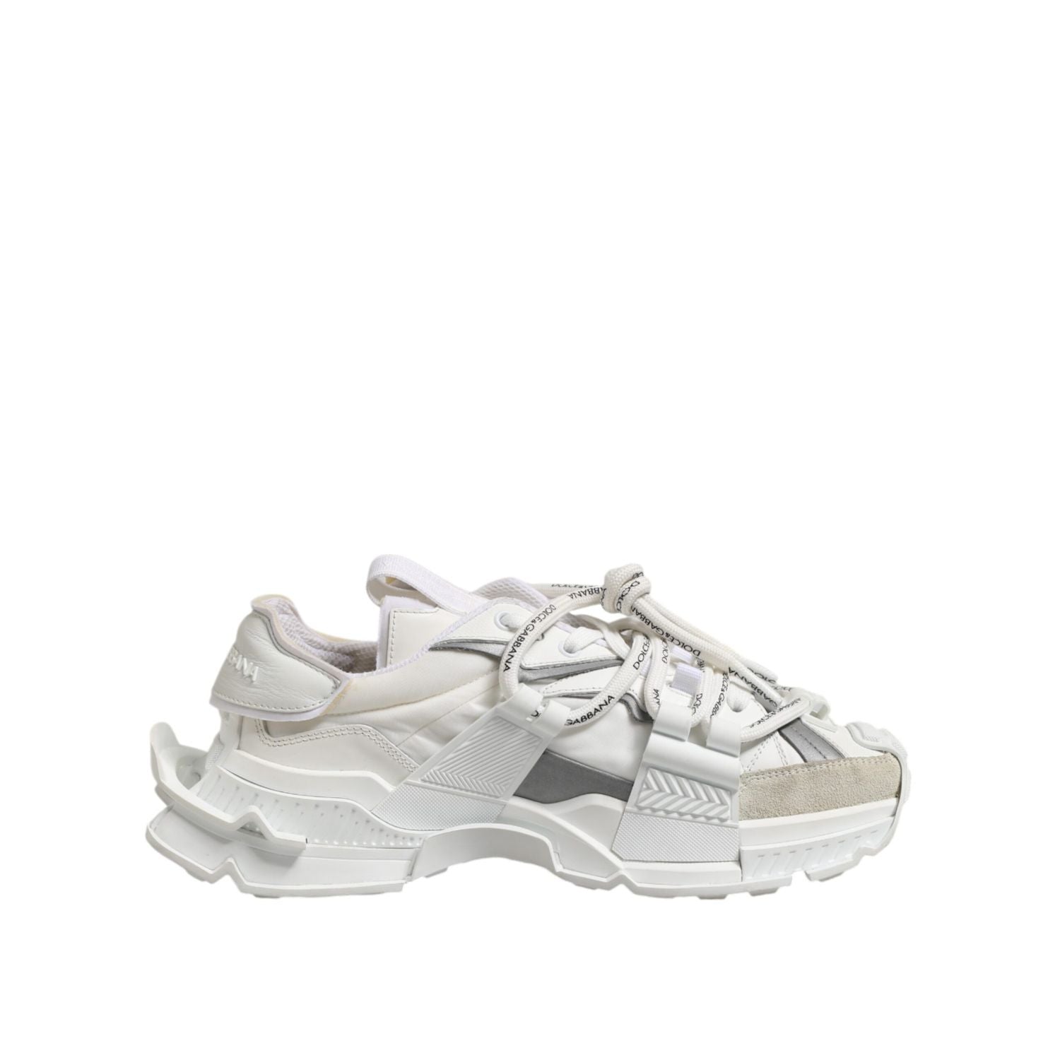 Dolce & Gabbana White Gray Low Top Space Sneakers Shoes
