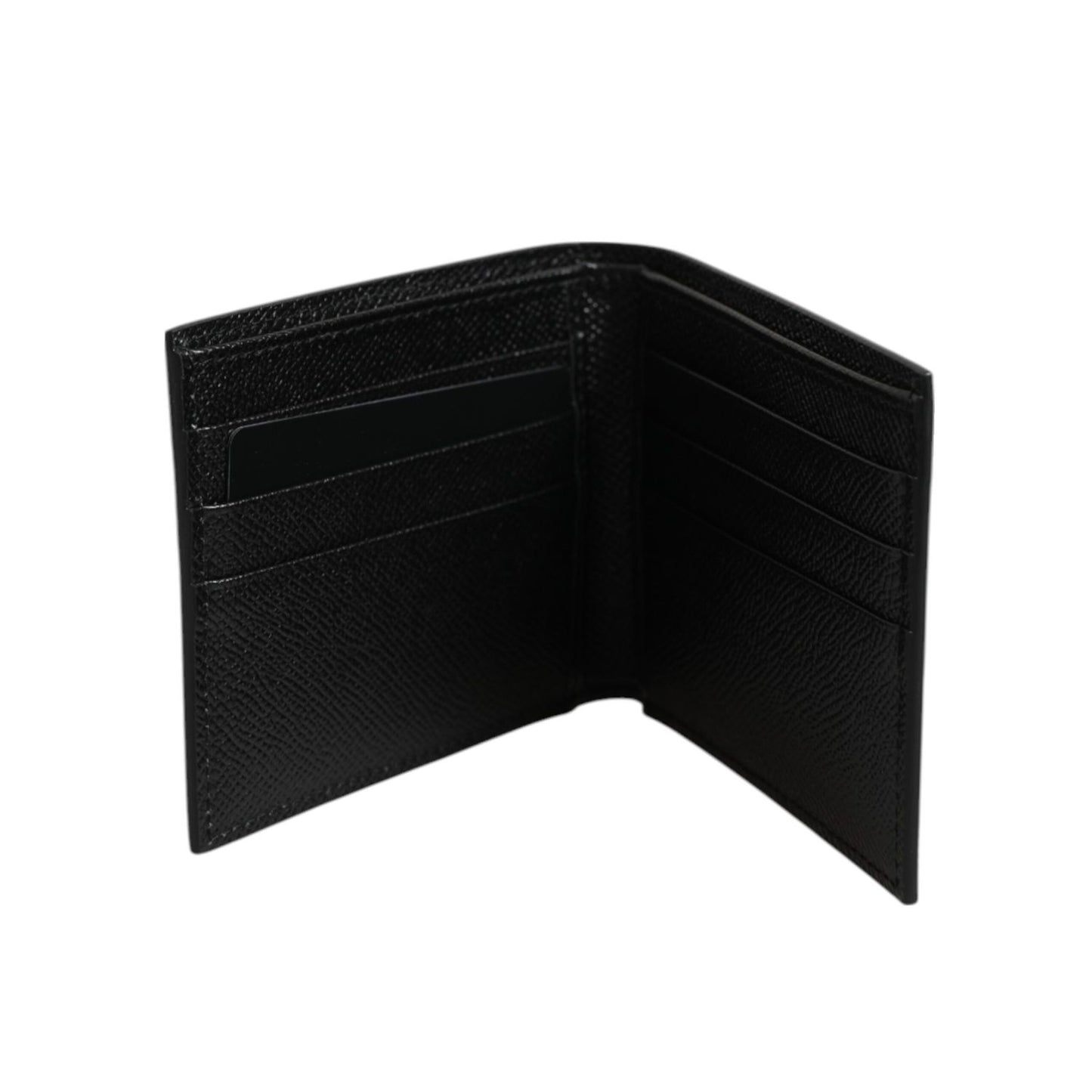 Dolce & Gabbana White Leather DG Star Logo Bifold Card Holder Wallet