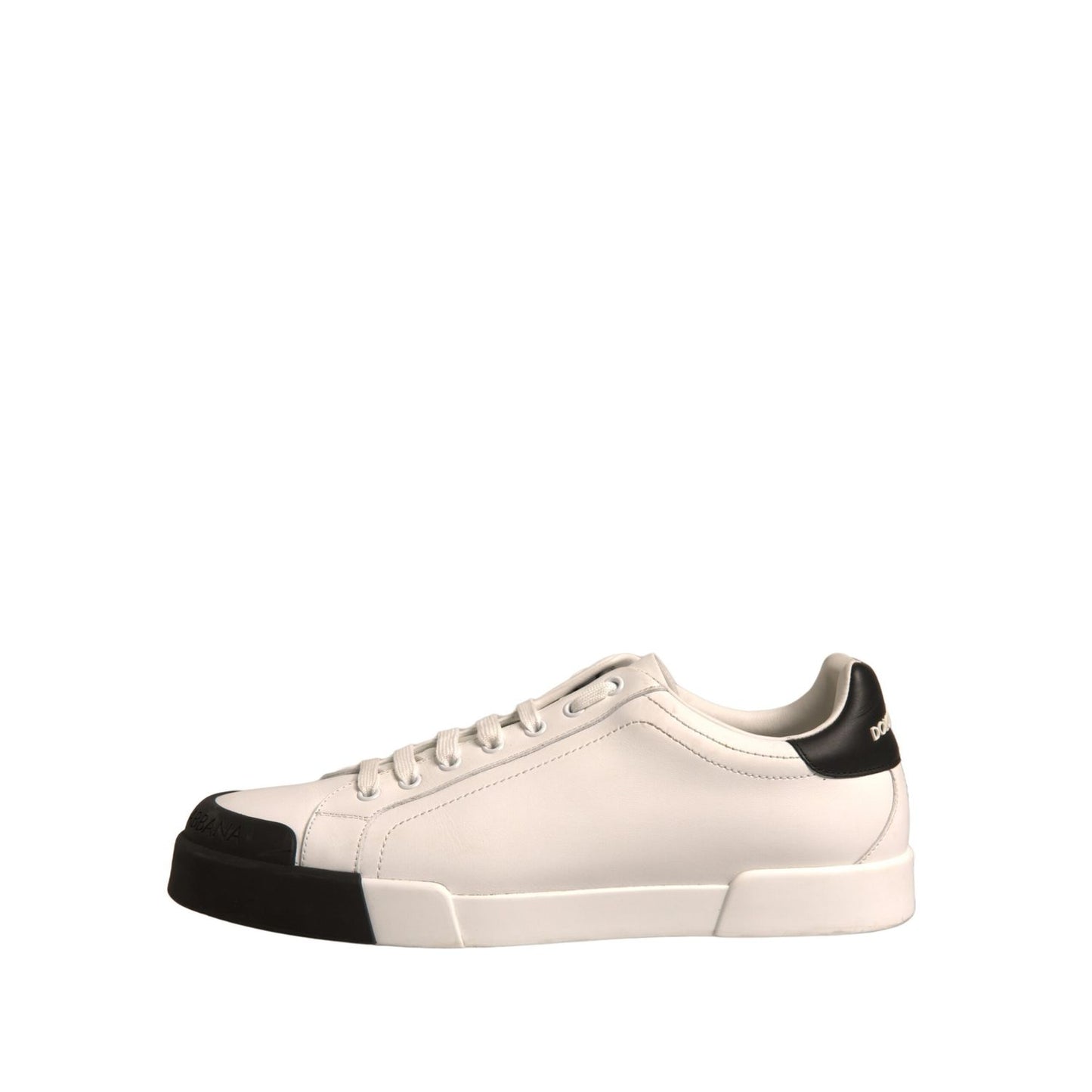 Dolce & Gabbana White Leather Logo Portofino Sneakers Shoes