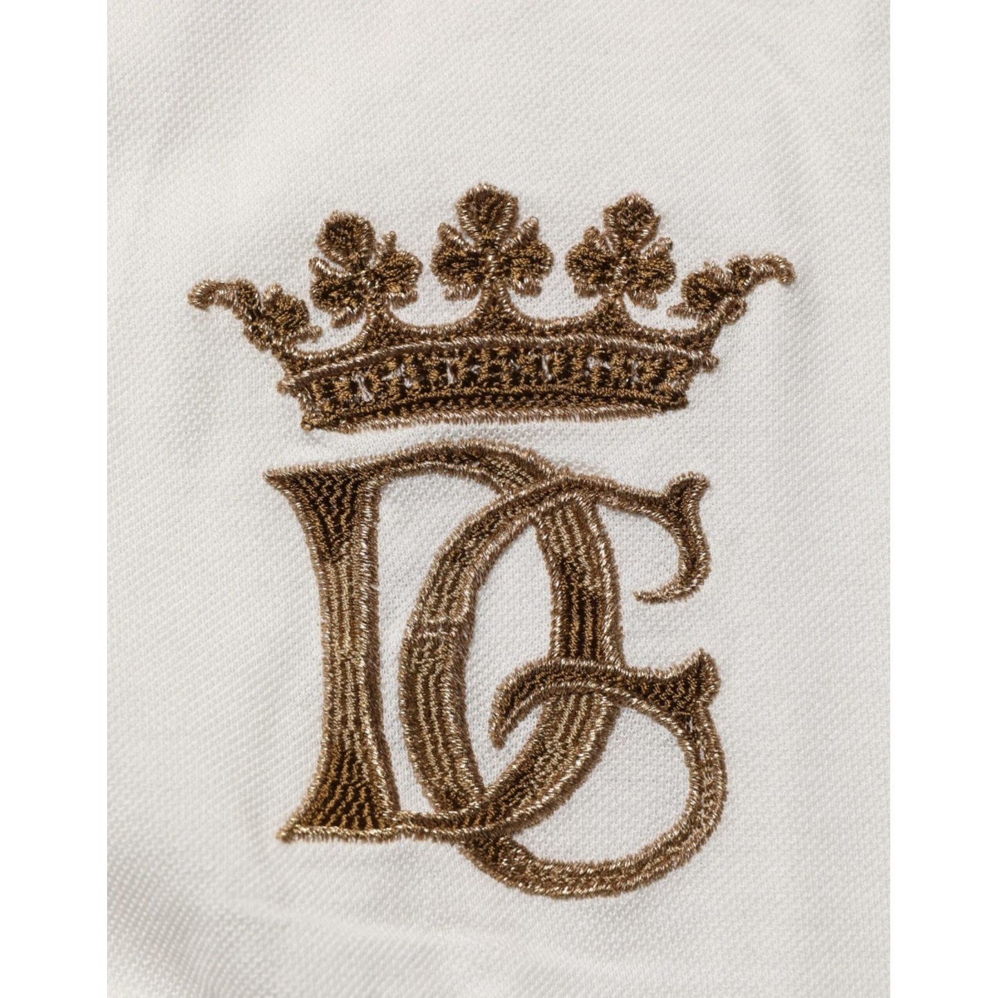 Dolce & Gabbana White Logo Embroidery Cotton Polo T-shirt