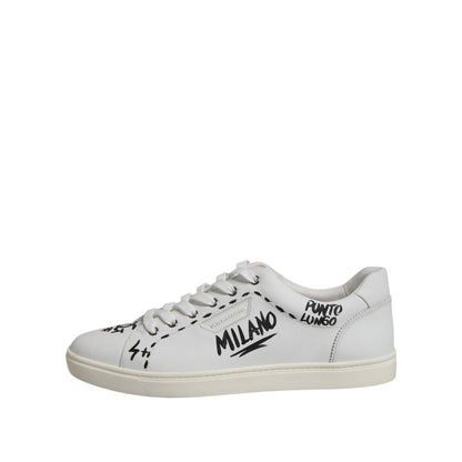 Dolce & Gabbana White London Calf Leather Men Sneakers Shoes