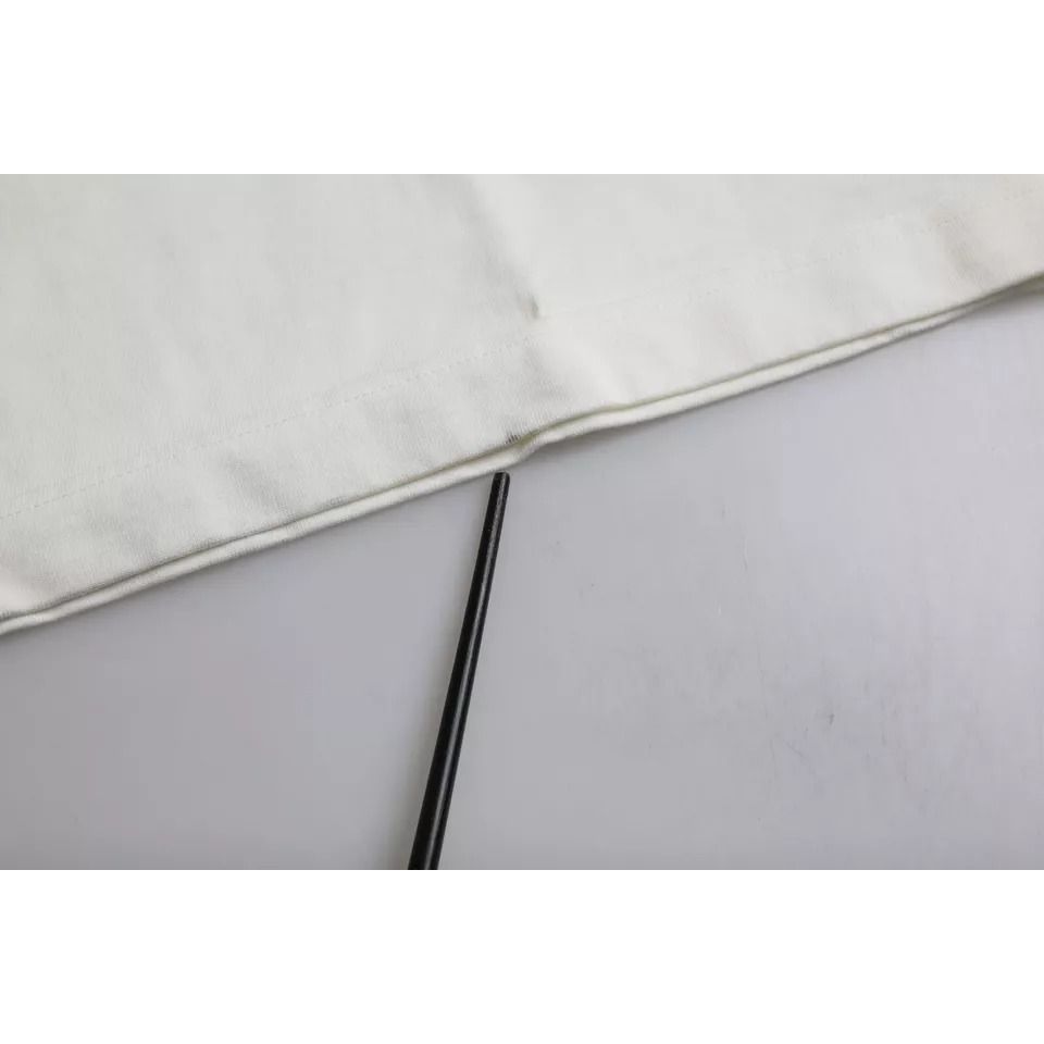 Close-up of minor defect on Dolce & Gabbana White Love & Peace Cotton Round Neck T-shirt