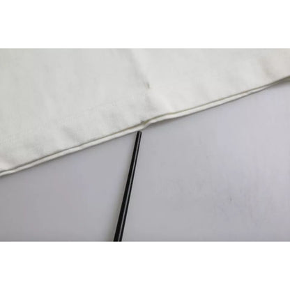 Close-up of minor defect on Dolce & Gabbana White Love & Peace Cotton Round Neck T-shirt