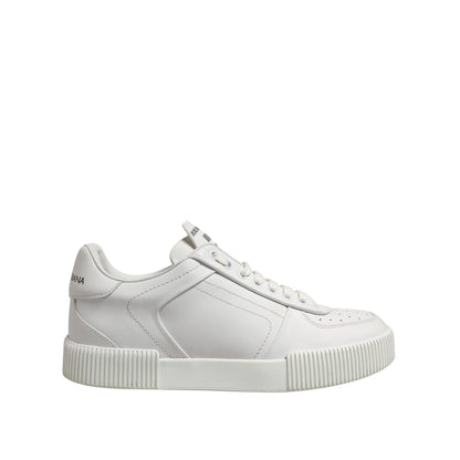 Dolce & Gabbana White Miami Leather Low Top Sneakers Men Shoes