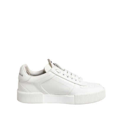 Dolce & Gabbana White Miami Leather Low Top Sneakers Shoes