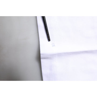 Dolce & Gabbana White Printed Cotton Crew Neck Tee T-shirt