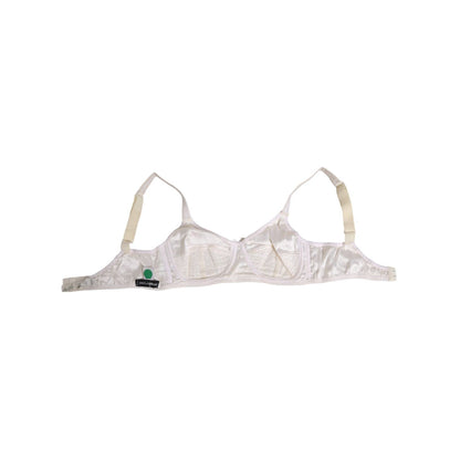 Dolce & Gabbana White Silk Satin Soft Cup Lingerie Bra Underwear