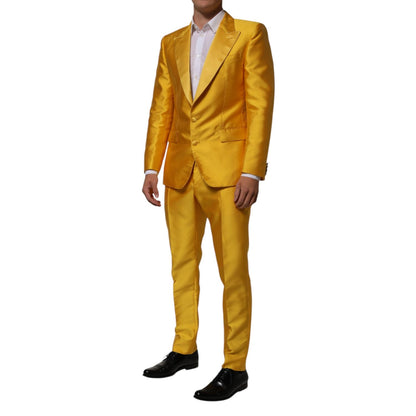 Dolce & Gabbana Yellow 2 Piece Silk Blend Men Suit SICILIA