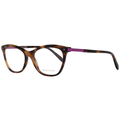 Emilio Pucci Brown Plastic Glasses (Frames) for women, full-rim style with brown frame, plastic material, size 54-16-140, includes branded case.