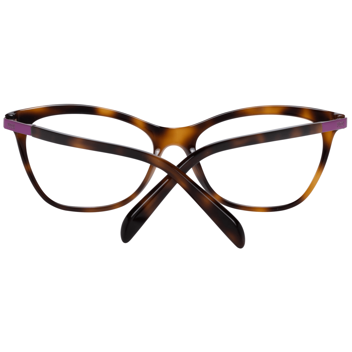 Emilio Pucci Brown Plastic Glasses (Frames) for women, full-rim style, plastic material, size 54-16-140, includes branded case.