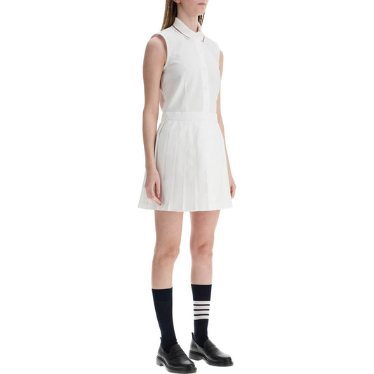 Thom Browne white pleated cotton dress for women