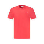 Fila Red Cotton T-Shirt with short sleeves, regular fit, crew neck, logo print, made from organic cotton.