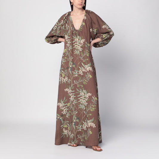BERNADETTE Georgio maxi dress with floral linen print GIORGIOLI/R_BERNA-F07_108