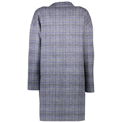 Back view of Gant Gray Wool Jackets & Coat showcasing its pattern, long sleeves, and reversible design with stylish tailoring.