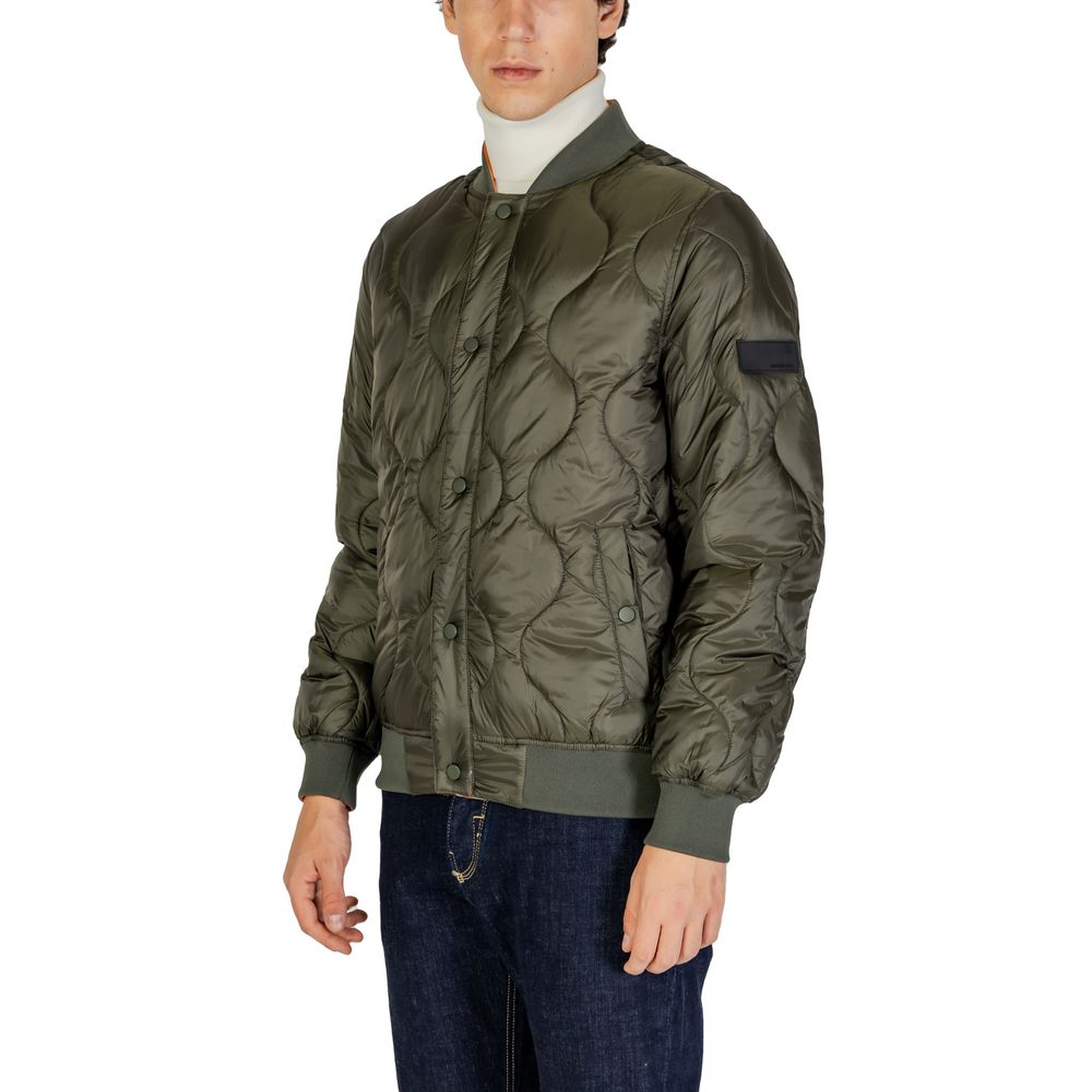 Gianni Lupo Green Polyamide Jackets & Coat for men, fall/winter collection, 100% polyamide, stylish and warm outerwear.