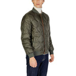 Gianni Lupo Green Polyamide Jackets & Coat featuring a quilted design, perfect for men's fall/winter fashion.