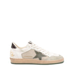Golden Goose Ball Star sneakers with light beige lace-up, padded ankle, removable insole, and rubber sole. Heel height 2cm.