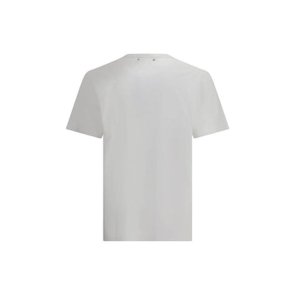 Back view of Golden Goose White Cotton T-Shirt featuring soft ribbed crew neck and monogram lettering, regular fit, 100% cotton, AW25 season.