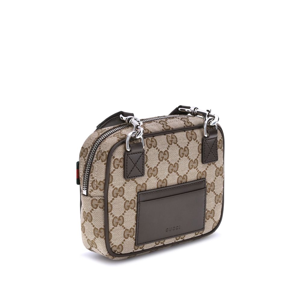 Front view with bag zipped and handles upright.