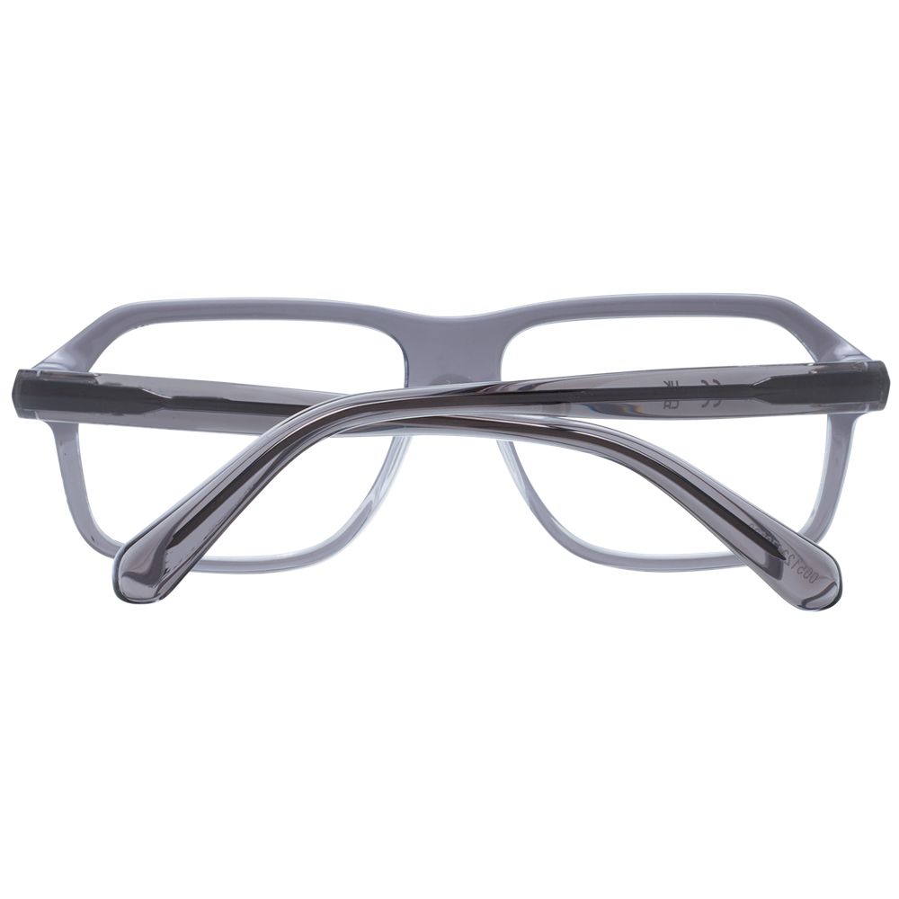 Front view of Guess Gray Men Glasses Frame in full-rim rectangle style with grey plastic material and spring hinge.