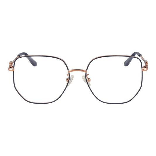 Guess Gray Women Glasses Frame, full-rim square grey metal glasses with demo plastic lenses, 55-16-145 size.