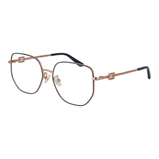 Guess Gray Women Glasses Frame, full-rim metal square design, grey frame with demo lenses, size 55-16-145, includes branded case.