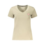 Guess Jeans Green Cotton T-Shirt - Oversized, crew neck, short sleeve, organic cotton, logo on front