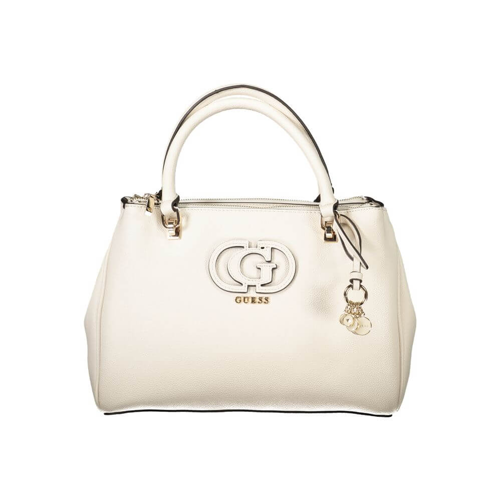 alt="Guess Jeans White Polyethylene Women Handbag with logo and twin handles"