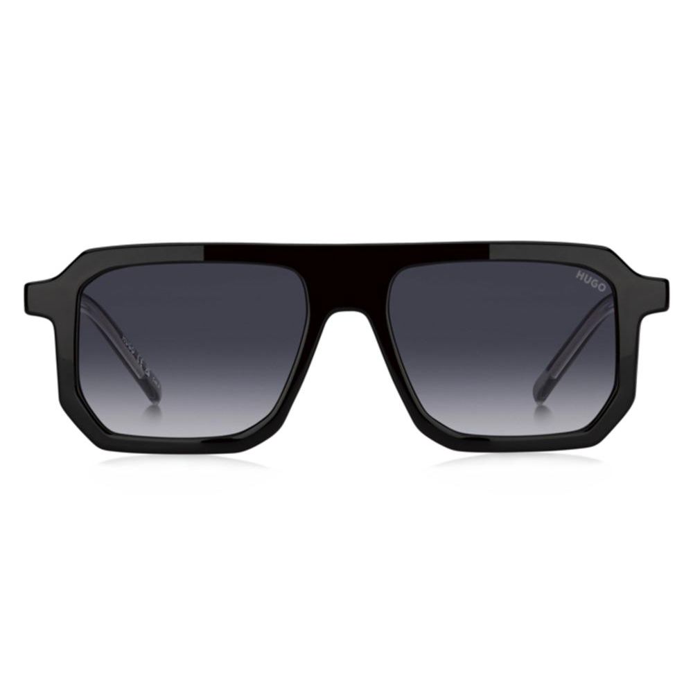 HUGO MOD. HG 1312_S gent sunglasses, black frame with gradient lenses, front view.