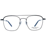Hackett Black Men Glasses Frame, stainless steel full-rim aviator with demo lenses, size 51-19-145, includes branded case.