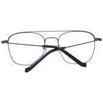 Hackett Black Men Glasses Frame in stainless steel, full-rim aviator style with demo lenses, includes branded case, size 51-19-145.