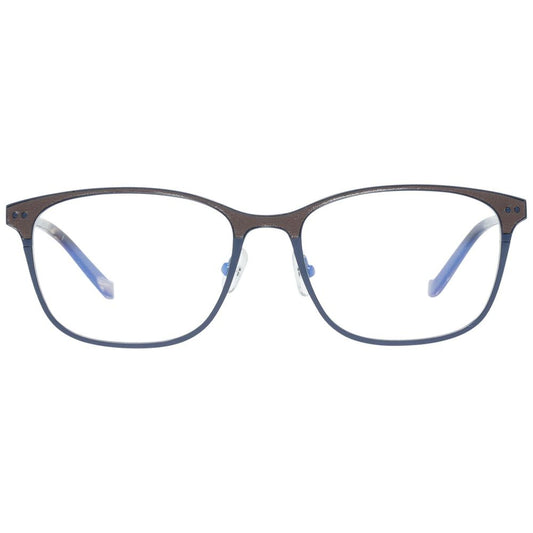 Hackett Blue Metal Frames eyeglasses, front view with blue temple tips and brown accents, model HEB17868454, size 54/17/145 mm